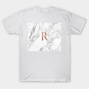 Monogram rose marble R T-Shirt